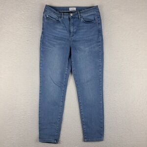 Nicole Miller Jeans Womens 10 Blue SOHO High Rise Ankle Skinny Light Wash Denim